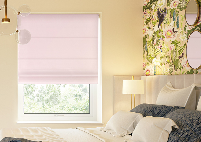 Ultra Luxe Velvet, Light Pink - Motorised Roman Blind - Image 3
